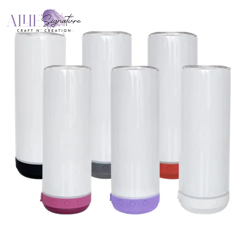 20oz White Sublimation Tumblers with Bluetooth Speaker