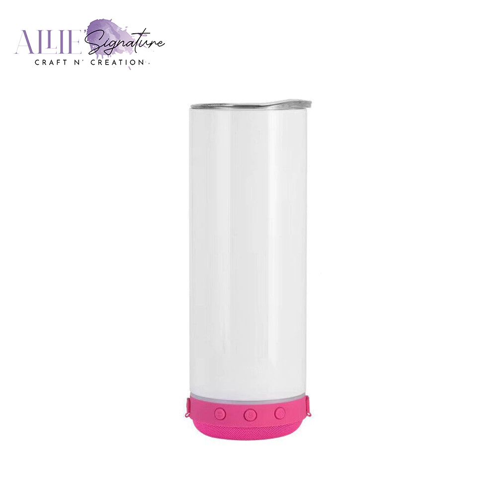 20oz White Sublimation Tumblers with Bluetooth Speaker