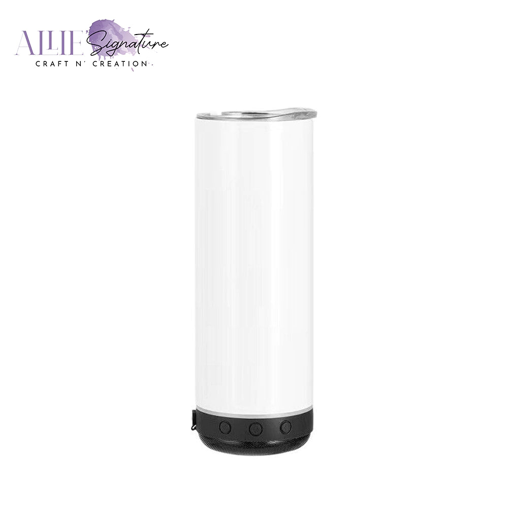 20oz White Sublimation Tumblers with Bluetooth Speaker
