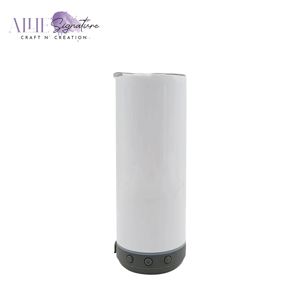 20oz White Sublimation Tumblers with Bluetooth Speaker