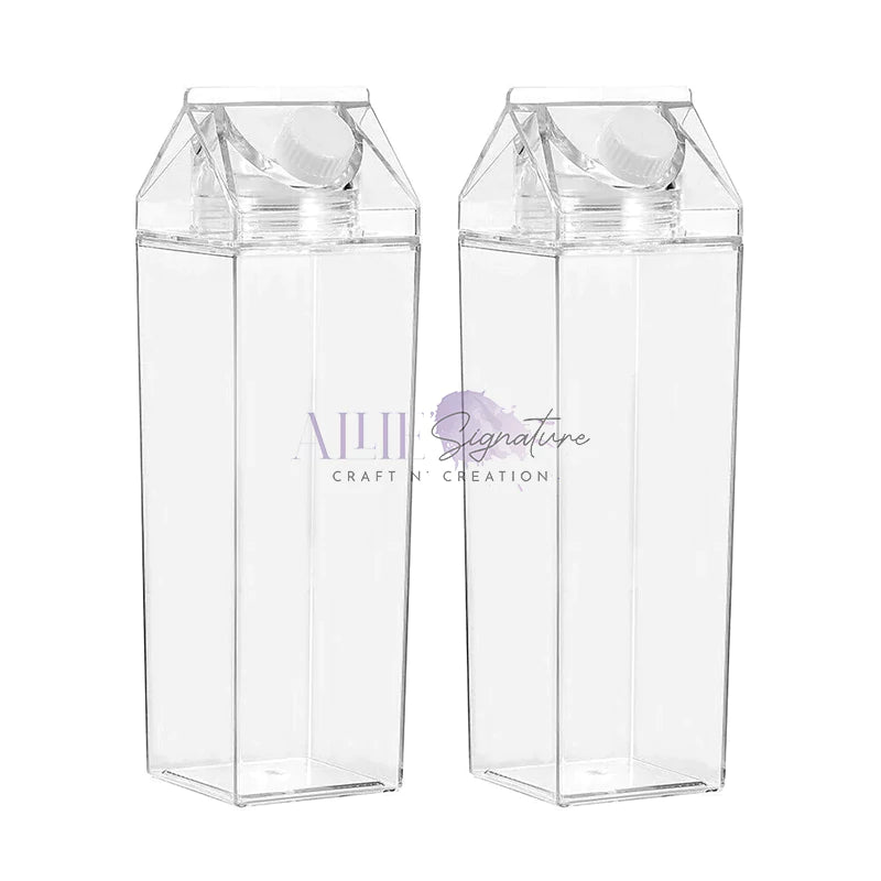Acrylic Clear Milk Carton Water Bottle
