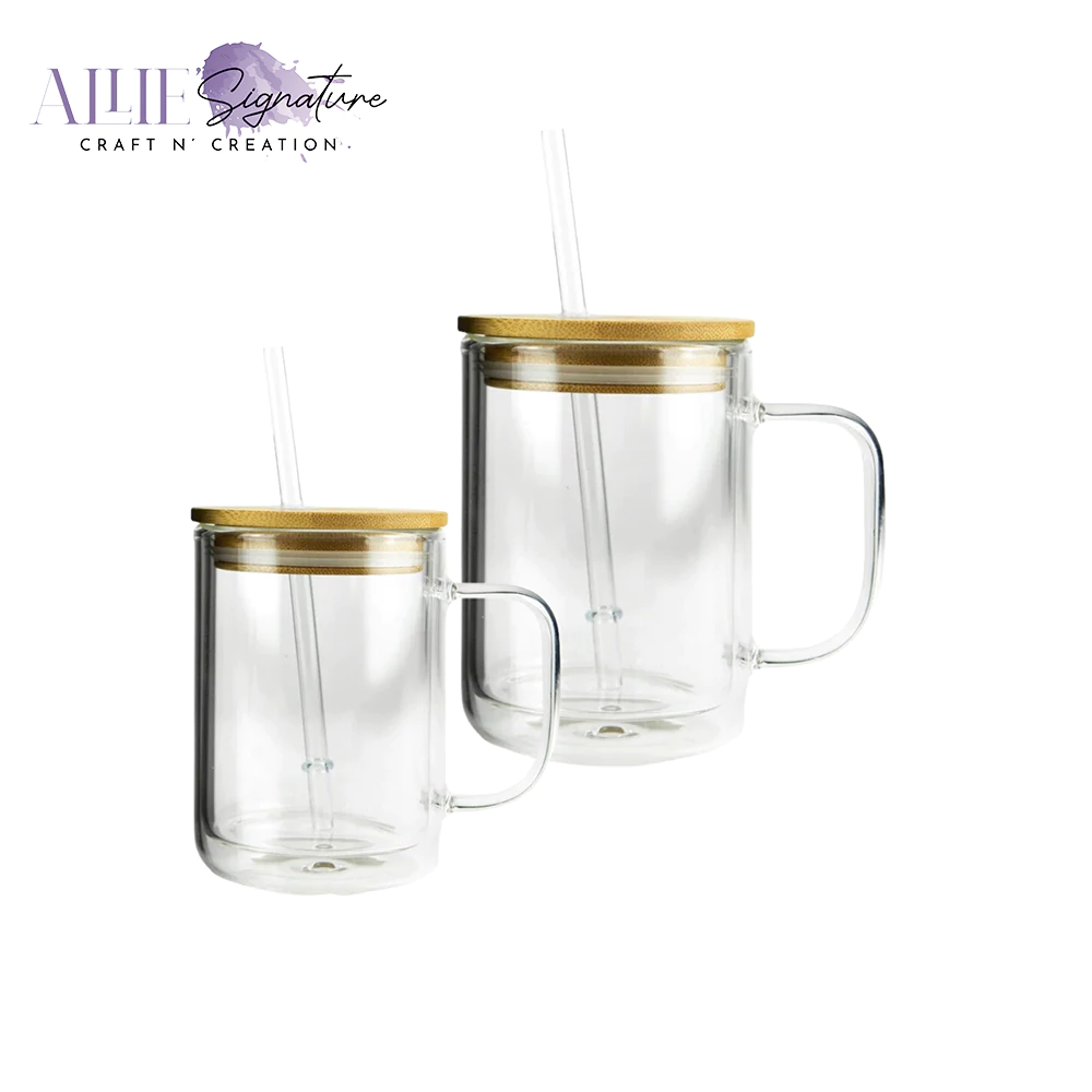 400 ml Personalised Glass Coffee Mug with Straw » THE LEADING GLOBAL  SUPPLIER IN SUBLIMATION!