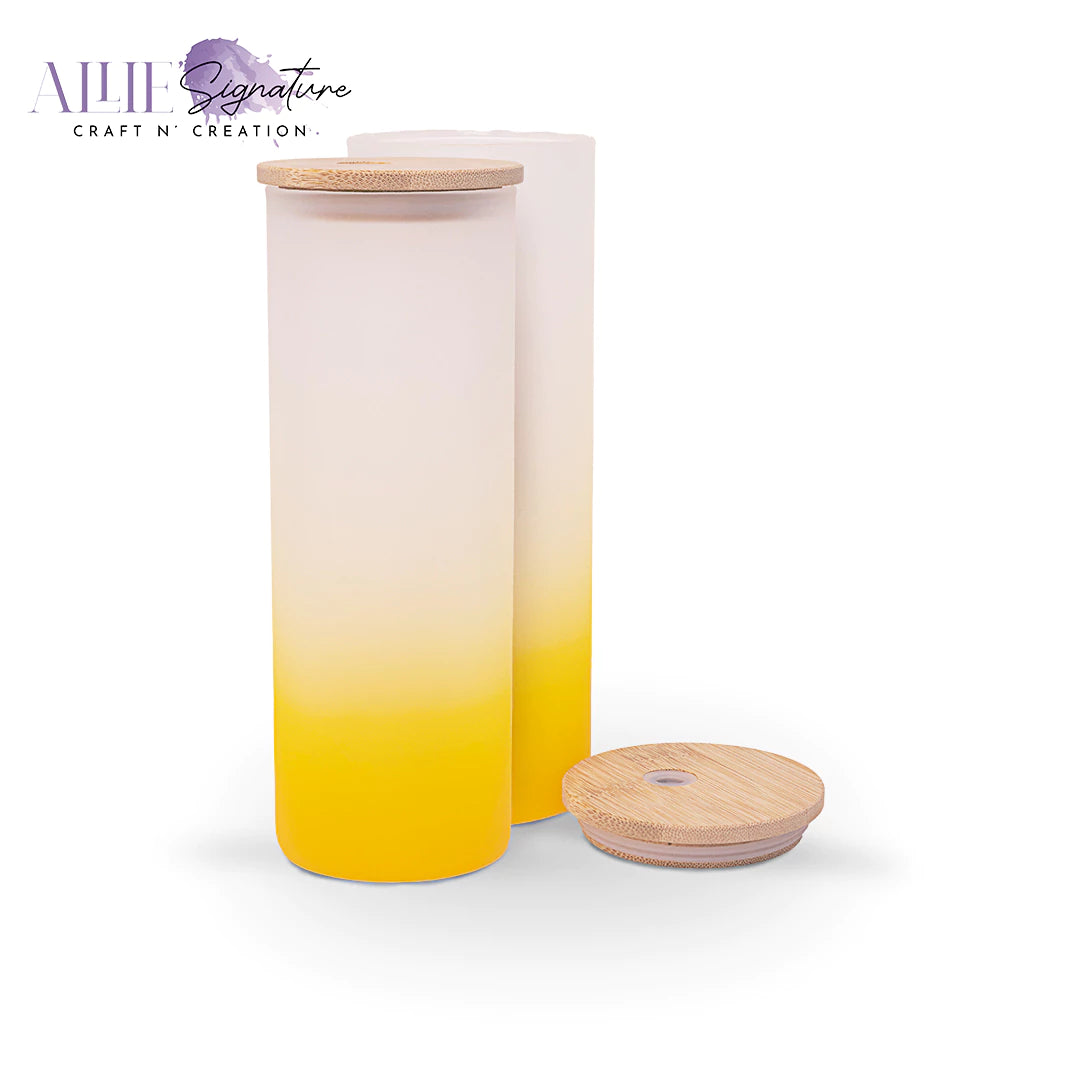 Gradient Frosted Sublimation Glass Water Bottles