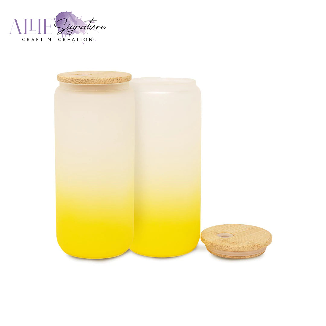 Gradient Frosted Sublimation Glass Water Bottles