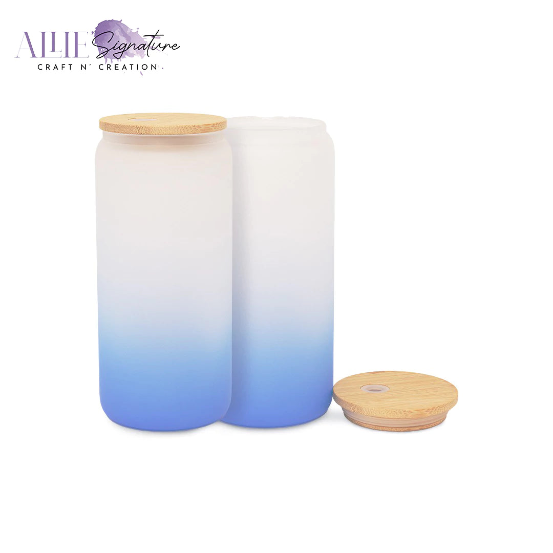 Gradient Frosted Sublimation Glass Water Bottles