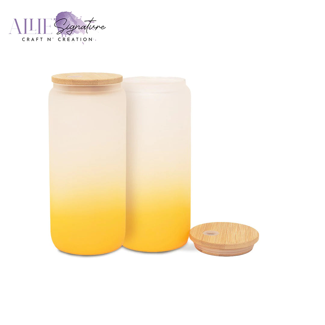 Gradient Frosted Sublimation Glass Water Bottles