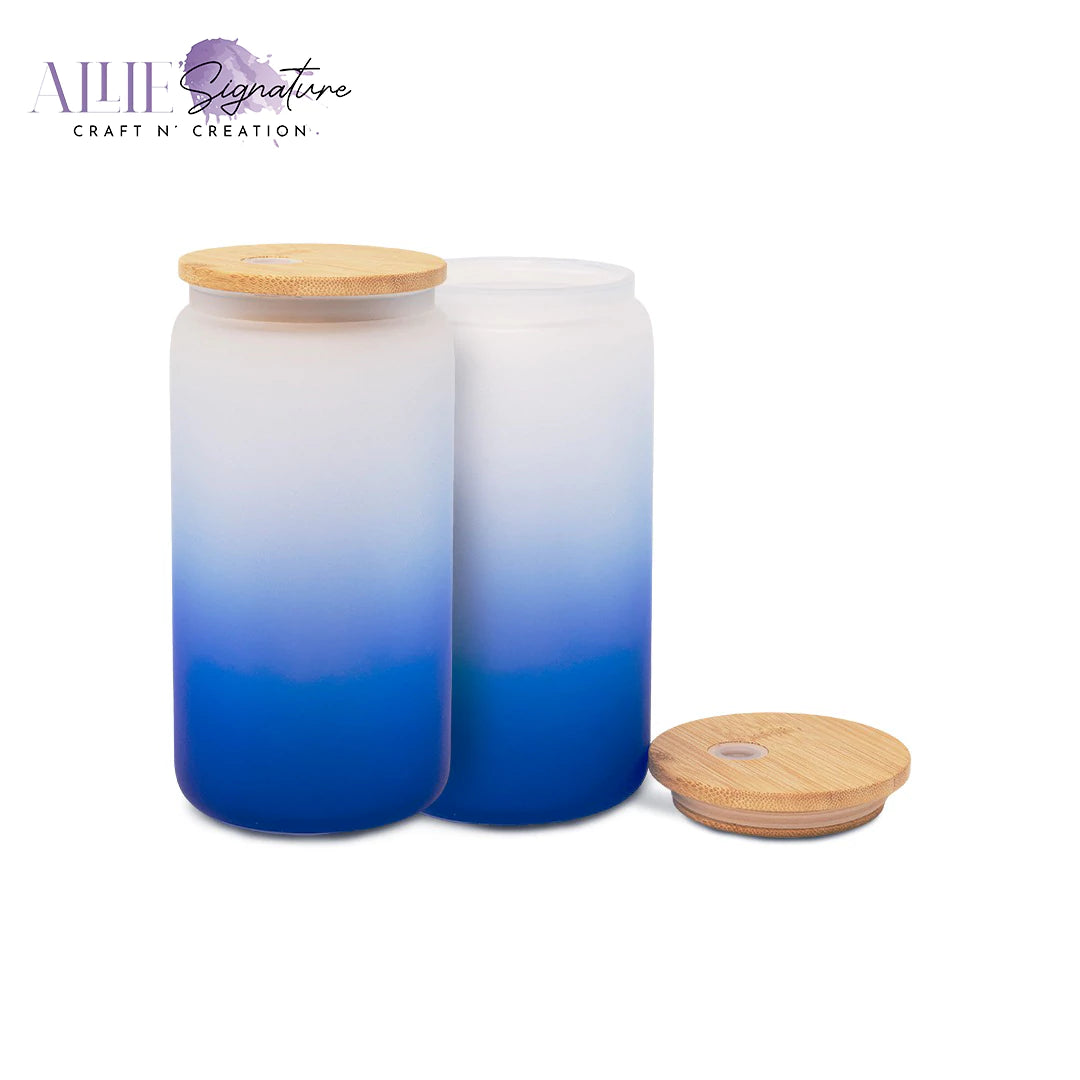Gradient Frosted Sublimation Glass Water Bottles