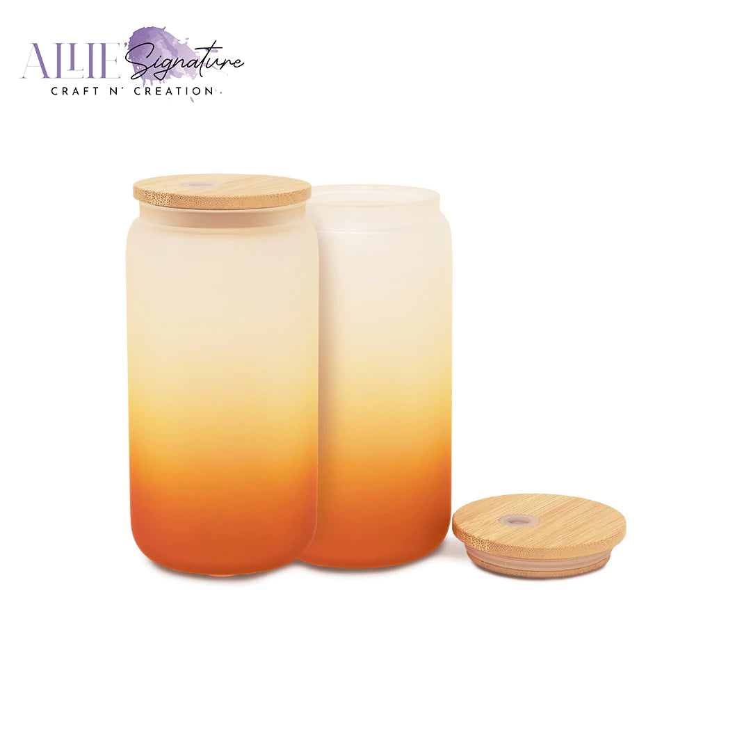 Gradient Frosted Sublimation Glass Water Bottles