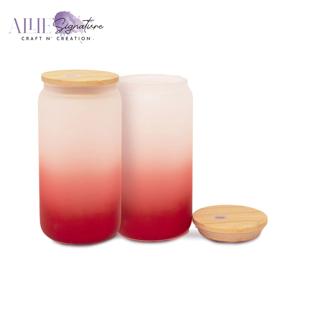 Gradient Frosted Sublimation Glass Water Bottles