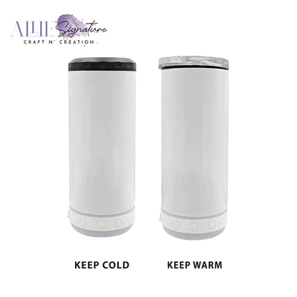 16oz Stainless Steel Skinny Music Tumblers - 4 In 1 Tumbler For Sublimation