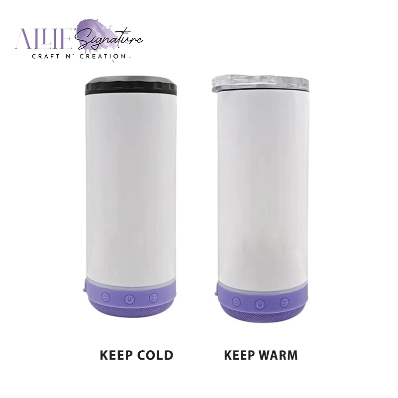 16oz Stainless Steel Skinny Music Tumblers - 4 In 1 Tumbler For Sublimation