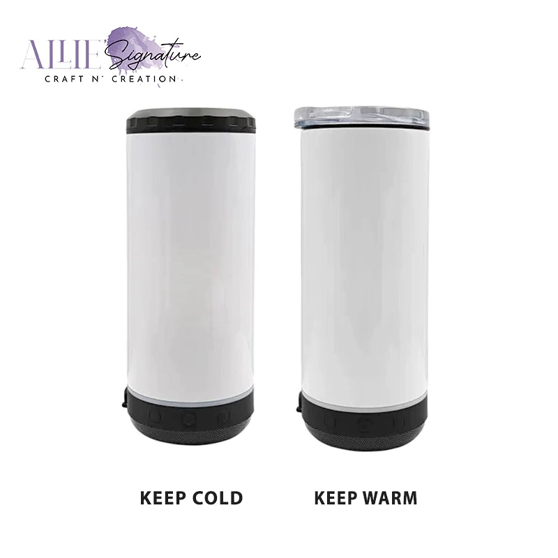 16oz Stainless Steel Skinny Music Tumblers - 4 In 1 Tumbler For Sublimation