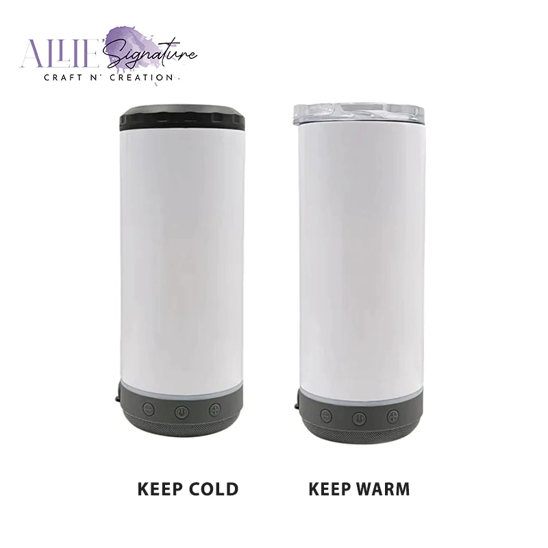 16oz Stainless Steel Skinny Music Tumblers - 4 In 1 Tumbler For Sublimation
