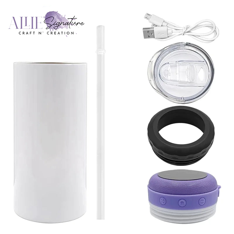 16oz Stainless Steel Skinny Music Tumblers - 4 In 1 Tumbler For Sublimation