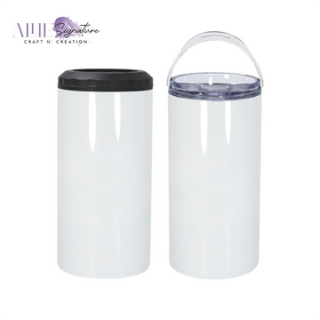 16oz 4 in 1 Sublimation Can Cooler Speaker Tumblers Straight Bluetooth Music Cup Stainless Steel Vacuum Insulated Beer Cola Coolers, White