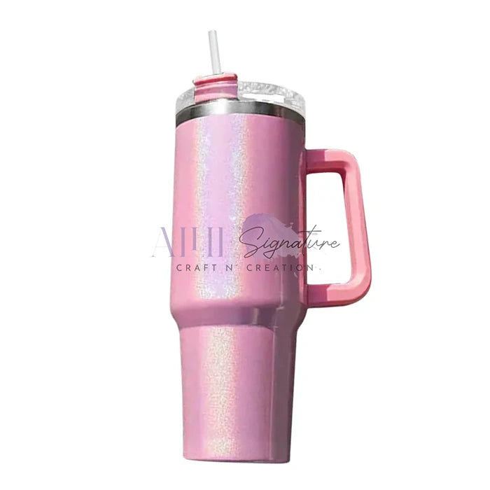 40oz Sublimation Glitter Shimmer Tumbler with Handle