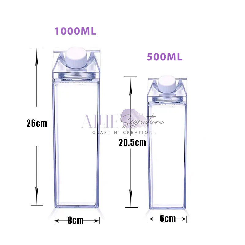 Acrylic Milk Carton Water Bottle for Sublimation