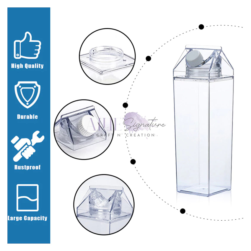Acrylic Milk Carton Water Bottle for Sublimation