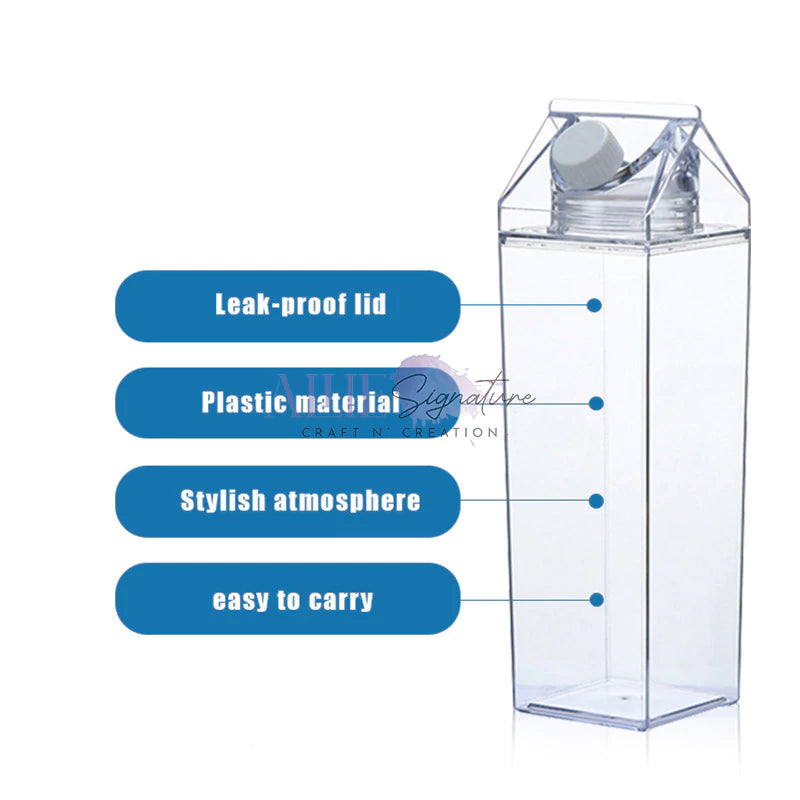 Acrylic Milk Carton Water Bottle for Sublimation