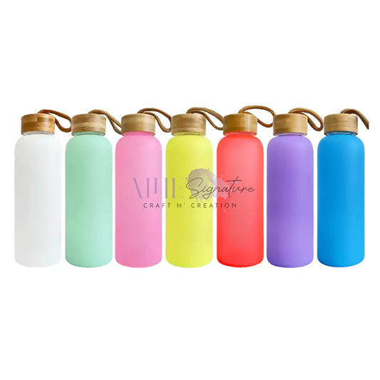 Bamboo Lid Glass Water Bottle for Sublimation - 20oz