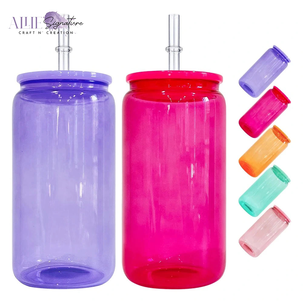 Sublimation Colored Jelly Glass Can - 16oz