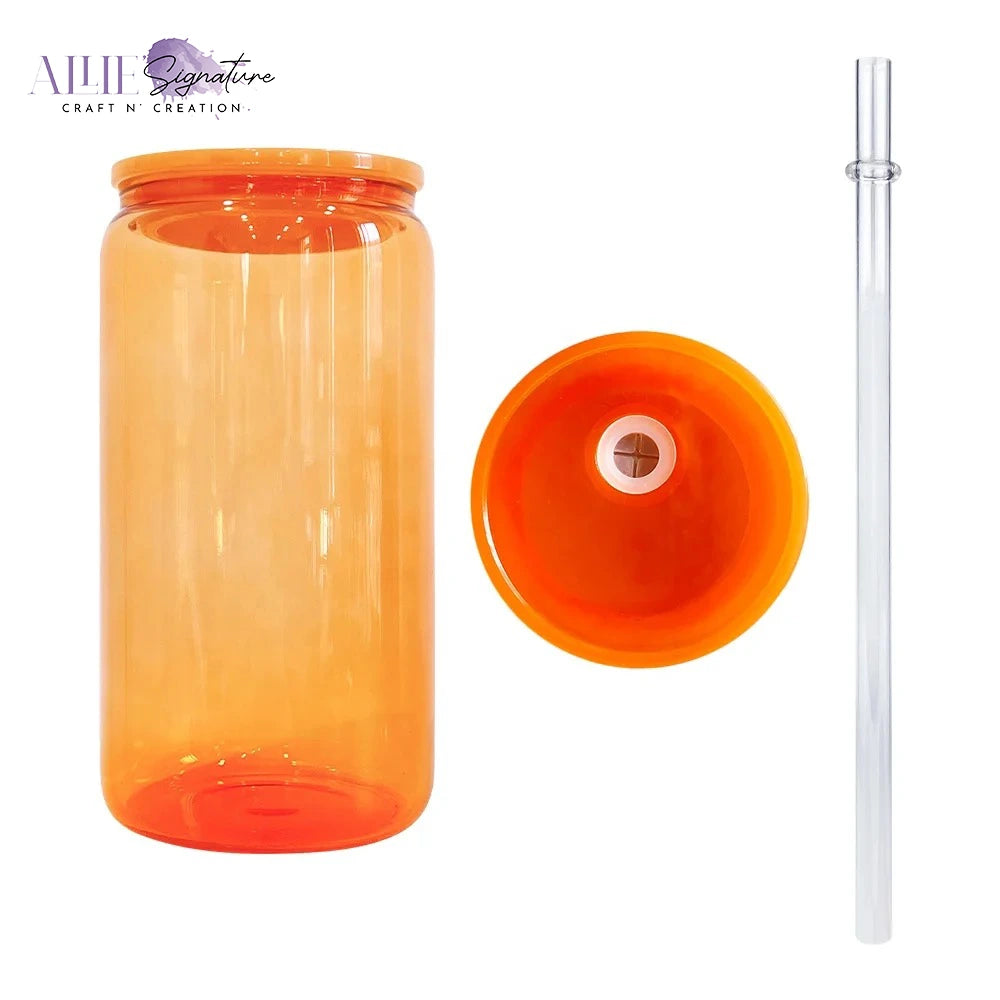 Sublimation Colored Jelly Glass Can - 16oz
