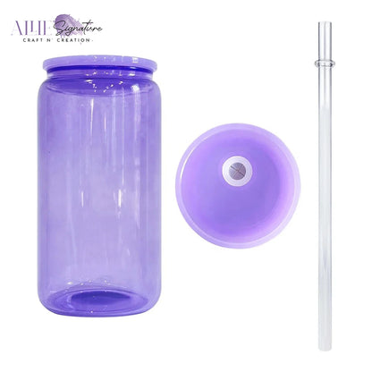 Sublimation Colored Jelly Glass Can - 16oz