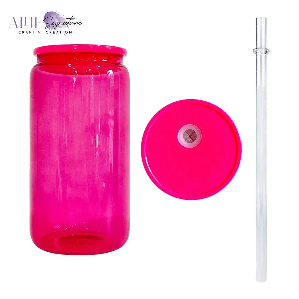 Sublimation Colored Jelly Glass Can - 16oz