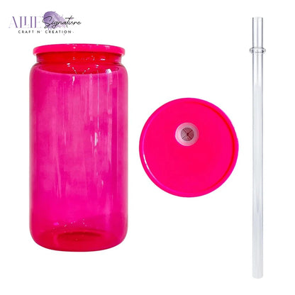 Sublimation Colored Jelly Glass Can - 16oz