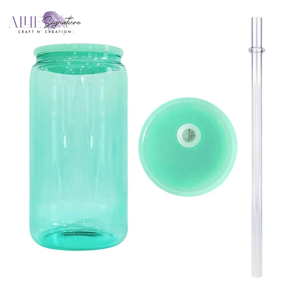 Sublimation Colored Jelly Glass Can - 16oz