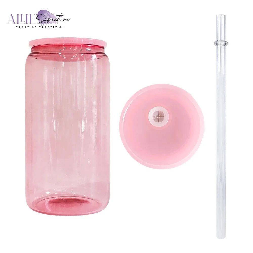 Sublimation Colored Jelly Glass Can - 16oz