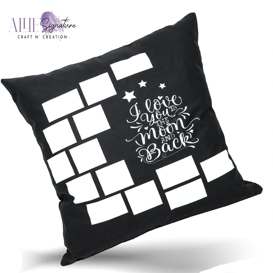 14 Panel Velvet 'To the Moon and Back' Sublimation Pillowcase - 16" x 16"