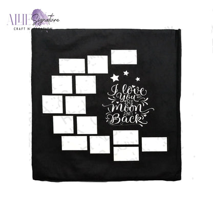 14 Panel Velvet 'To the Moon and Back' Sublimation Pillowcase - 16" x 16"