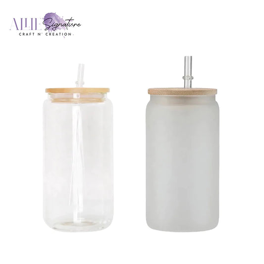 Frosted and Clear Glass Tumblers