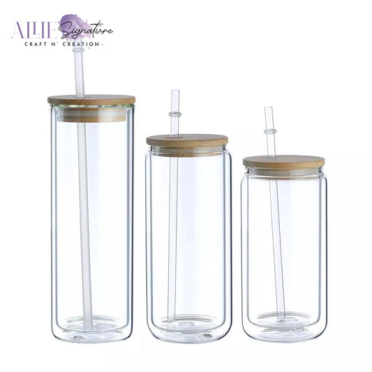 Double Glass Snow Globe Tumbler for Sublimation