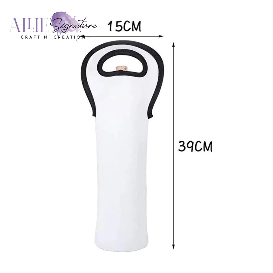 Sublimation Wine Tote Bag - Neoprene Insulated Bottle Carrier