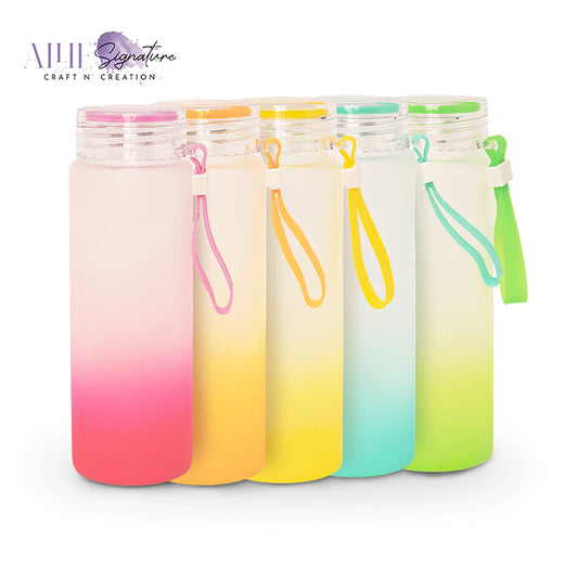17oz Sublimation Colored Glass Water Bottle Tumbler