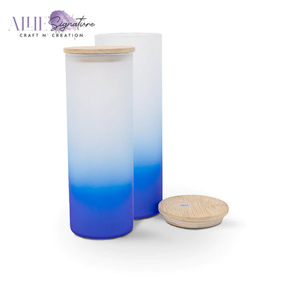 Gradient Frosted Sublimation Glass Water Bottles