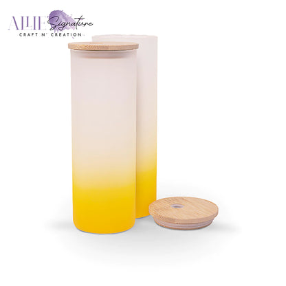 Gradient Frosted Sublimation Glass Water Bottles