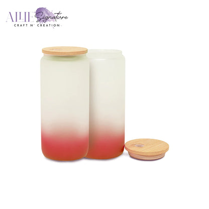 Gradient Frosted Sublimation Glass Water Bottles