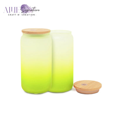 Gradient Frosted Sublimation Glass Water Bottles